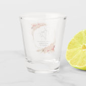 Boho Floral | Terracotta Wedding Save the Date Schnapsglas (Rückseite)