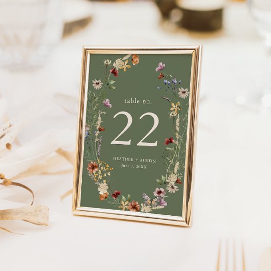 Boho Floral Tischnummer