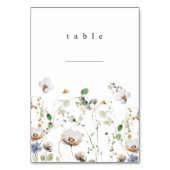 Boho Floral Tischnummer Card (Vorderseite)