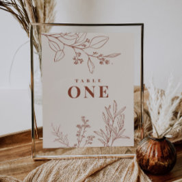 Boho Floral Tischnummern Poster