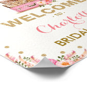 Boho Floral Travel Brautparty Chic Miss an Mrs. Poster (Ecke)