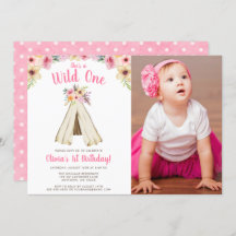 Boho Floral Tribal Teepee Wild One Birthday Foto