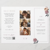 Boho Floral Trifold Wedding Program Paper Sheet (Vorderseite)