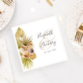 Boho Floral Tropical Earth Tones Wedding Serviette