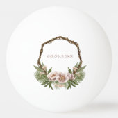 Boho Floral Twig Wreath Wedding Tischtennisball (Rückseite)