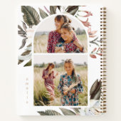 Boho Floral Two Foto and Name Notebook Notizblock (Rückseite)