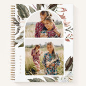 Boho Floral Two Foto and Name Notebook Notizblock (Vorderseite)