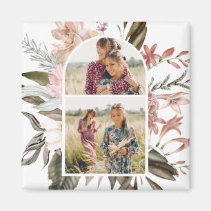 Boho Floral Two Foto Magnet