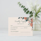 Boho Floral UAWG | Elegant Wedding Reply Postkarte (Stehend Vorderseite)