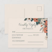 Boho Floral UAWG | Elegant Wedding Reply Postkarte (Vorne/Hinten)