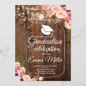 Boho Floral Uni-Abschluss Einladung (Vorne/Hinten)