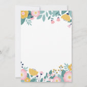 Boho Floral Unser kleiner Sonnenschein 1. Geburtst Einladung (Rückseite)