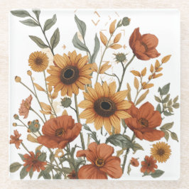 Boho Floral Untersetzer - Sonnenblumen, Daisien un