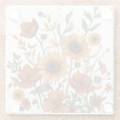 Boho Floral Untersetzer - Sonnenblumen, Daisien un (Rückseite)