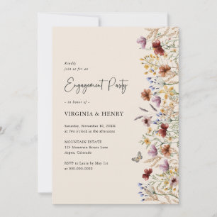 Boho-Floral-Verlobungsfeier Einladung