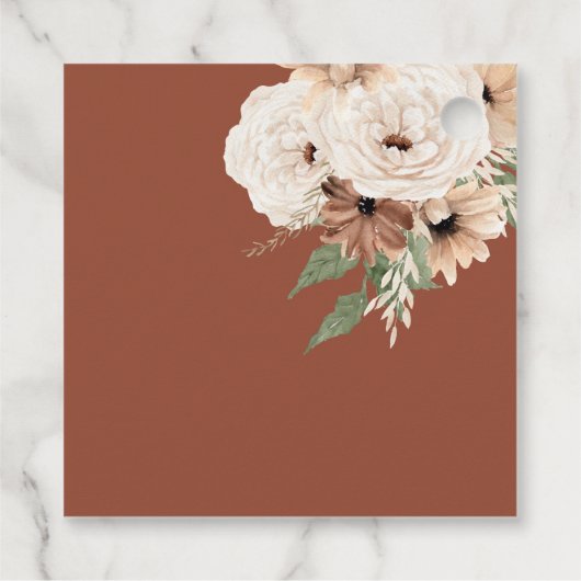 Boho Floral Vielen Dank Baby Dusche Geschenkmarken Geschenkanhänger (Rückseite)