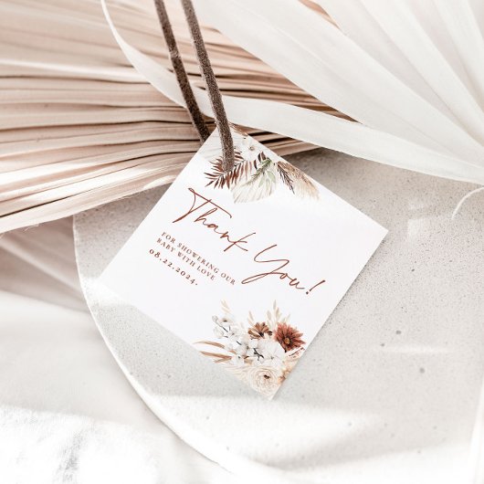 Boho Floral Vielen Dank Baby Dusche Geschenkmarken Geschenkanhänger