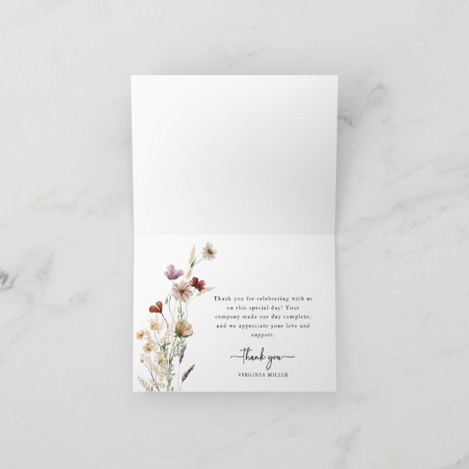 Boho Floral Vielen Dank Card Dankeskarte (Innenseite)