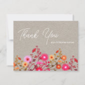Boho Floral Vielen Dank Dankeskarte (Vorderseite)