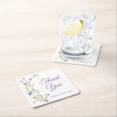 Boho Floral Vielen Dank für Ihre Lila Wildblume Ho Rechteckiger Pappuntersetzer (Vor Ort)