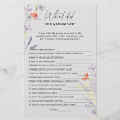 Boho Floral Was hat der Bräutigam gesagt Bridgame (Vorderseite)