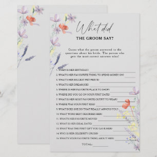 Boho Floral Was hat der Bräutigam gesagt Bridgame