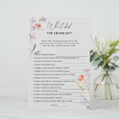 Boho Floral Was hat der Bräutigam gesagt Bridgame (Stehend Vorderseite)