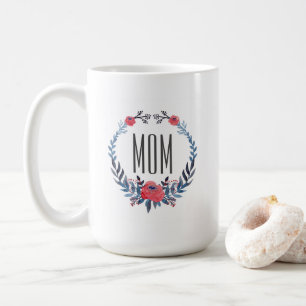 Boho Floral Wasserfarbe Rote Rosen Muttertag Kaffeetasse