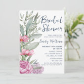 Boho Floral Watercolor Brautparty Einladung (Stehend Vorderseite)