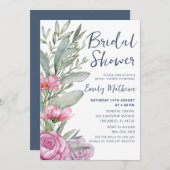 Boho Floral Watercolor Brautparty Einladung (Vorne/Hinten)