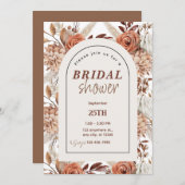 Boho Floral Watercolor Bridal Dusche Einladung (Vorne/Hinten)