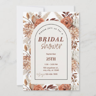 Boho Floral Watercolor Bridal Dusche Einladung