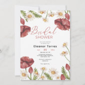 Boho Floral Watercolor Bridal Dusche Einladung (Vorderseite)