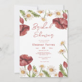 Boho Floral Watercolor Bridal Dusche Einladung (Vorderseite)