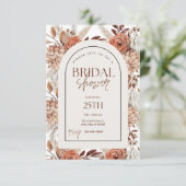Boho Floral Watercolor Bridal Dusche Einladung (Stehend Vorderseite)