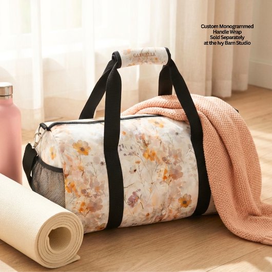 Boho Floral Watercolor Duffle Bag