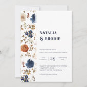 Boho Floral Watercolor Einladung zur Hochzeit (Vorderseite)