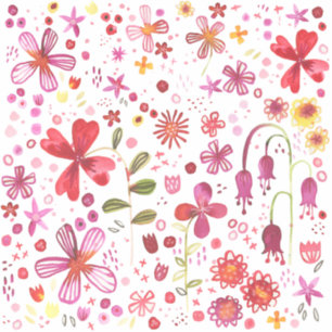 Boho Floral Watercolor farbenfroh Aufkleber