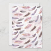 Boho Floral Watercolor Feathers Wedding Einladung (Rückseite)