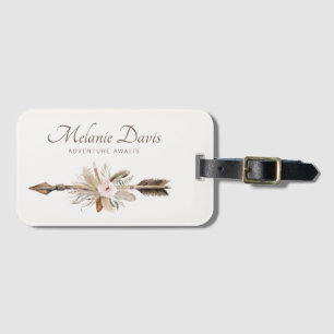 Boho Floral Watercolor Gepäckstück - Rustikaler An Gepäckanhänger