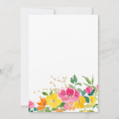 Boho Floral Watercolor Gold 3-Foto-Abschluss Ankündigung (Rückseite)