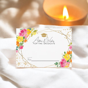 Boho Floral Watercolor Gold Grad Ratschläge wünsch Begleitkarte