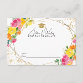 Boho Floral Watercolor Gold Grad Ratschläge wünsch Begleitkarte (Vorderseite)