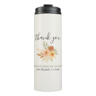Boho Floral Watercolor Lehrer Vielen Dank Thermosbecher