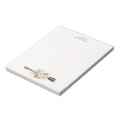 Boho Floral Watercolor Notepad - Rustikaler Antler Notizblock (Rotiert)