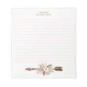 Boho Floral Watercolor Notepad - Rustikaler Antler Notizblock (Vorderseite)