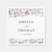 Boho Floral Watercolor Pattern Wedding Serviette (Vorderseite)