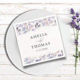 Boho Floral Watercolor Pattern Wedding Serviette