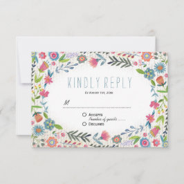 Boho Floral Watercolor Wedding | UAWG-Antwortkarte RSVP Karte