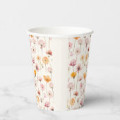 Boho Floral Watercolor Wildblume Pappbecher (Rechts)